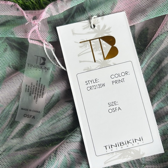 TINIBIKINI Tropical Print Sarong Cover Up one size fits most - Picture 7 of 7